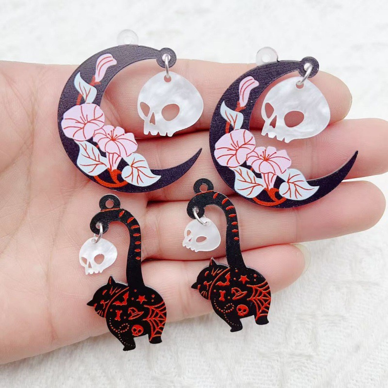 Jewelry Making Earrings - 10 stuks Halloween acryl geest zwarte