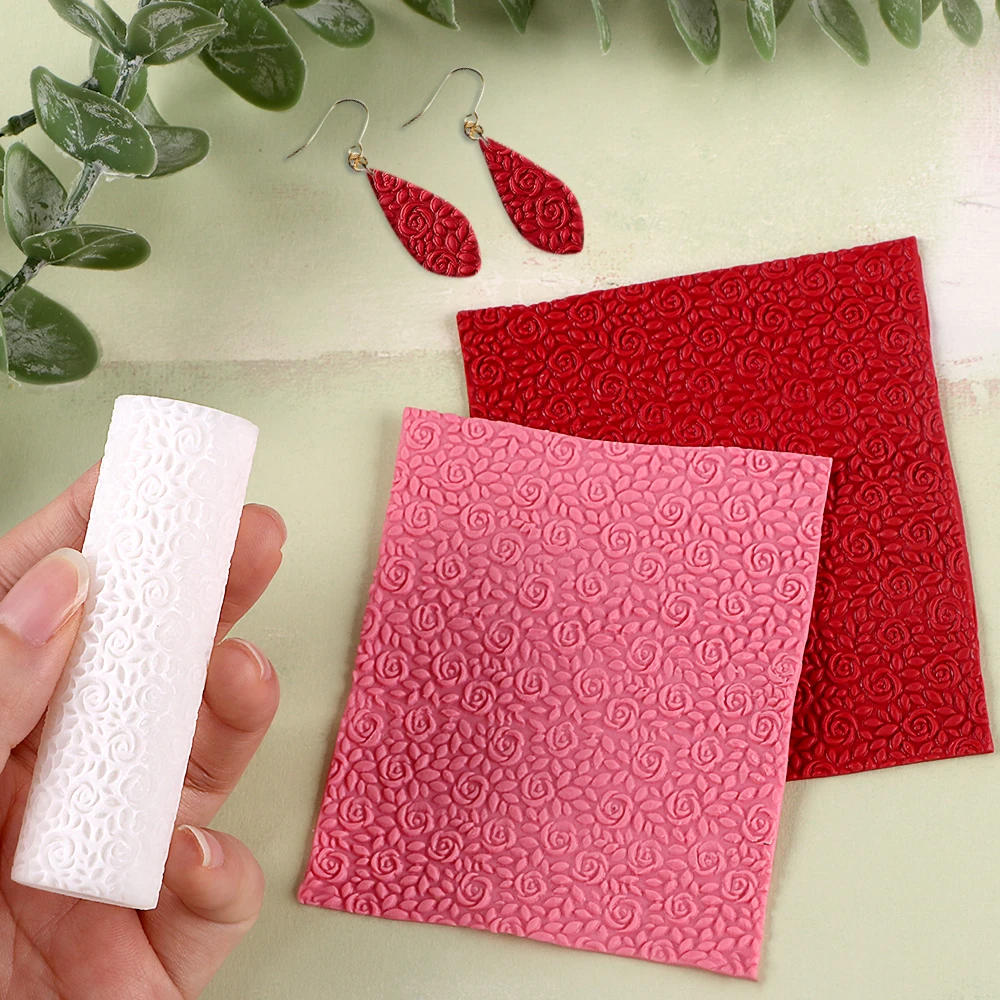 Jewelry Making Paris - Bambu Patroon Polymeerklei Textuurroller Bloemige Rozen