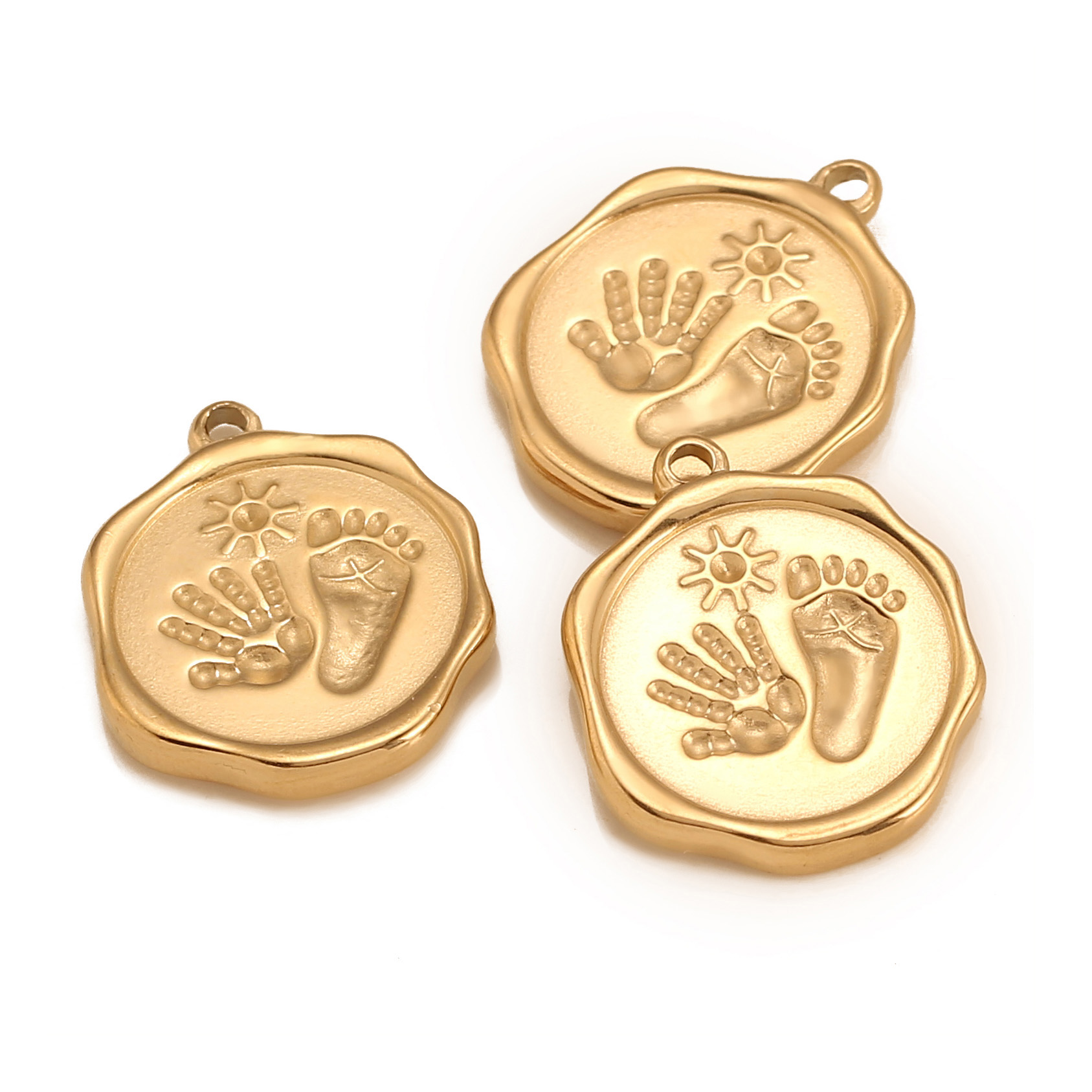 Jewelry Making 4 Year Old - 3Pc Roestvrij Staal Schattige Baby Footprint