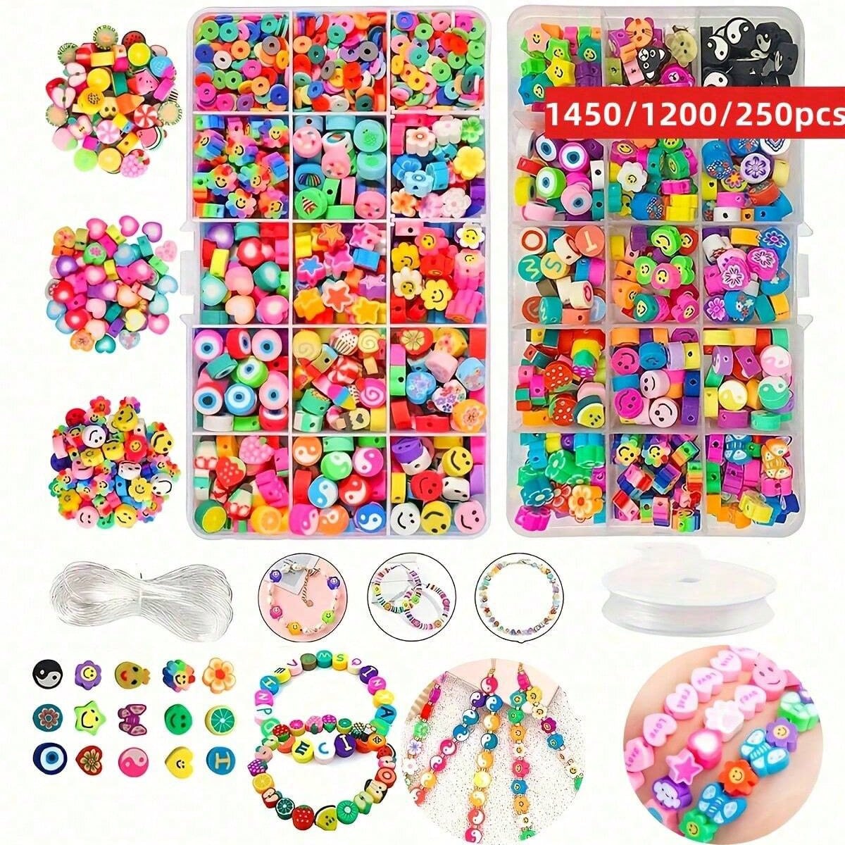 Jewelry Making Organizer Box - 1450/1200/250 stuks polymeerklei kralenset, doos, bundel