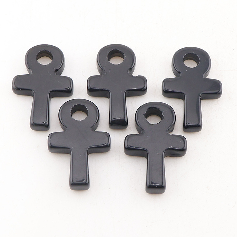 Jewelry Making Michaels - Obsidiaan Ankh Kruis Hanger Levenssymbool Zwart