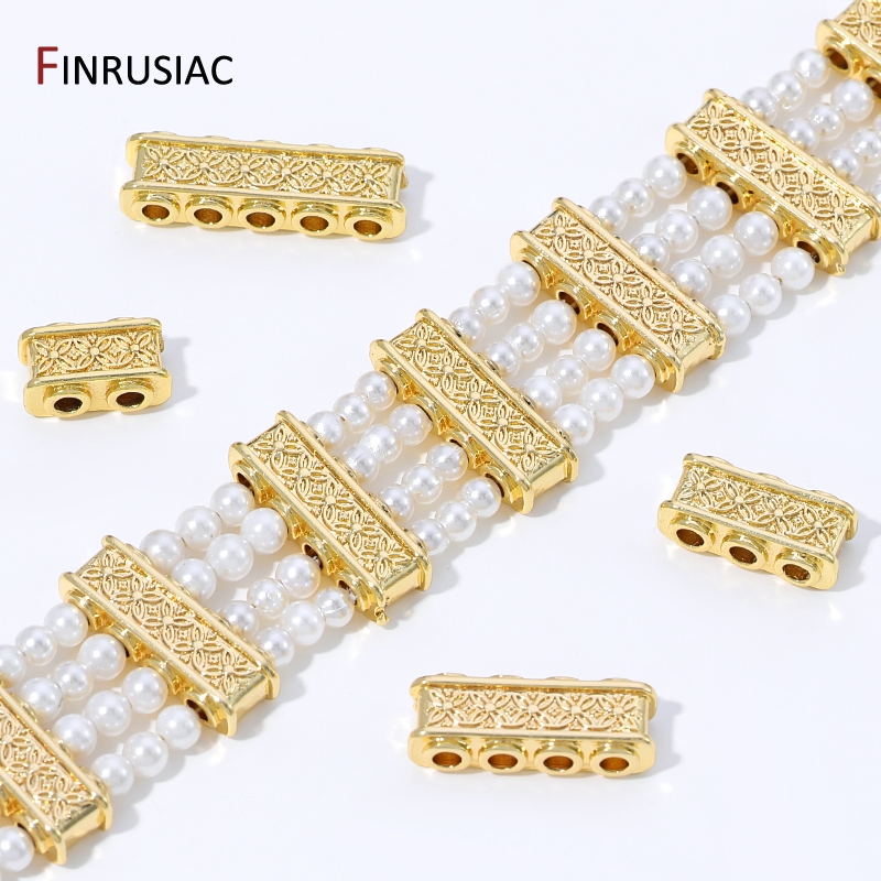 Jewelry Making Items - 18K verguld messing rechthoekige afstandhouders voor