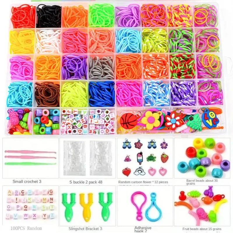 Jewelry Making Course - 4300+ stuks 32-kleurig levendig gekleurd elastiekjesassortiment