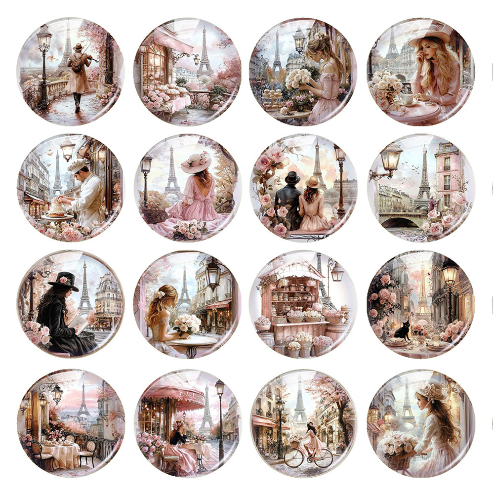 Jewelry Making Paris - Willekeurig gemengde ronde/ovale/vierkante Parijs Eiffeltoren Franse