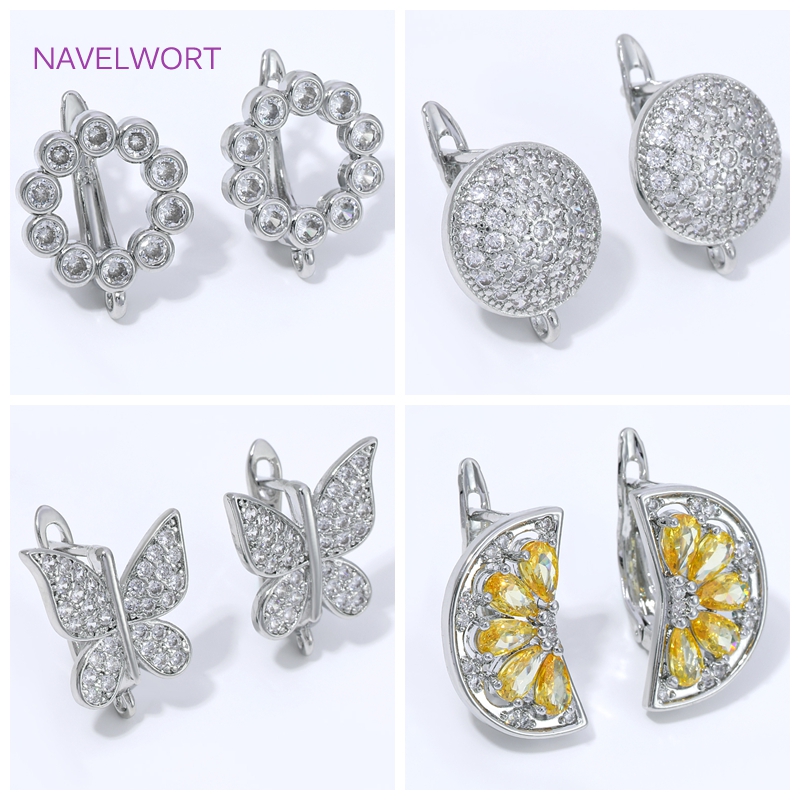 Jewelry Making Parts - 18K vergulde waaier-vormige bloem oorhaken, messing