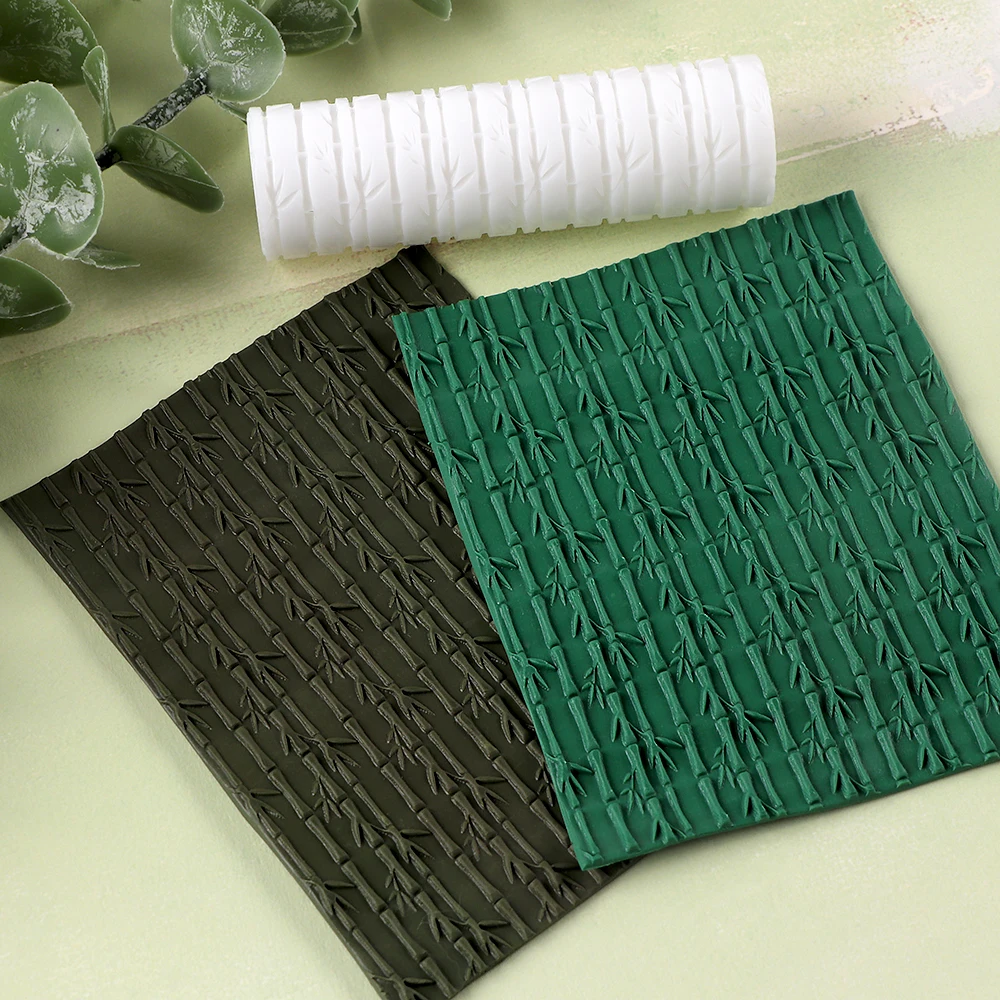Jewelry Making Paris - Bamboe Patroon Polymeerklei Textuurroller Bloem Roos