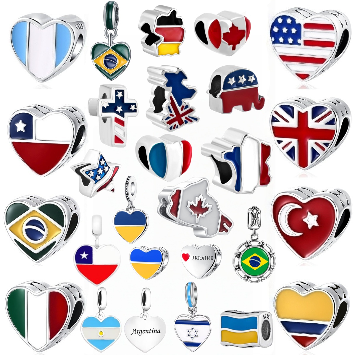 Jewelry Making Uk - Nieuwe S925 zilveren nationale vlag hart