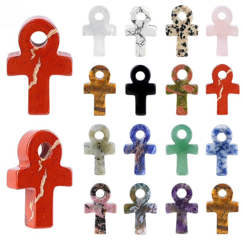 Jewelry Making Michaels - Natuurlijke steen kristallen Ankh hanger kruisvormig