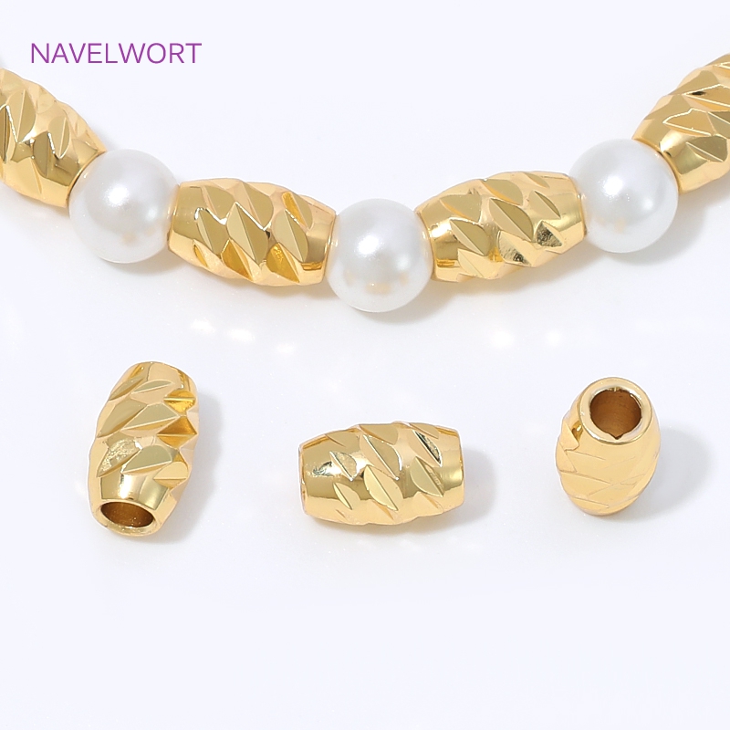 Jewelry Making Items - Messing 4/6mm Streep Spacer Kralen 18K