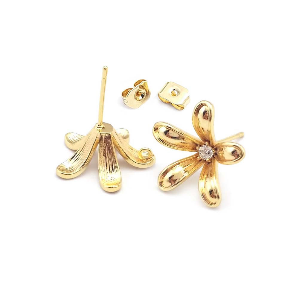18K goudkleurige messing bloem - Jewelry Making Earrings recensie en prijs