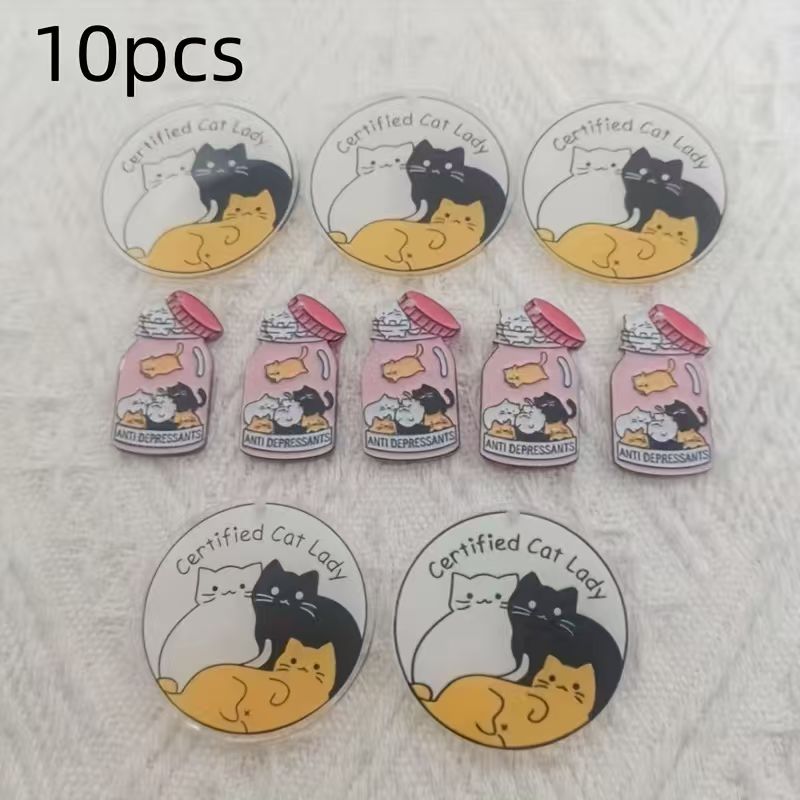 10 stuks acryl schattige katte - Jewelry Making Earrings recensie en prijs