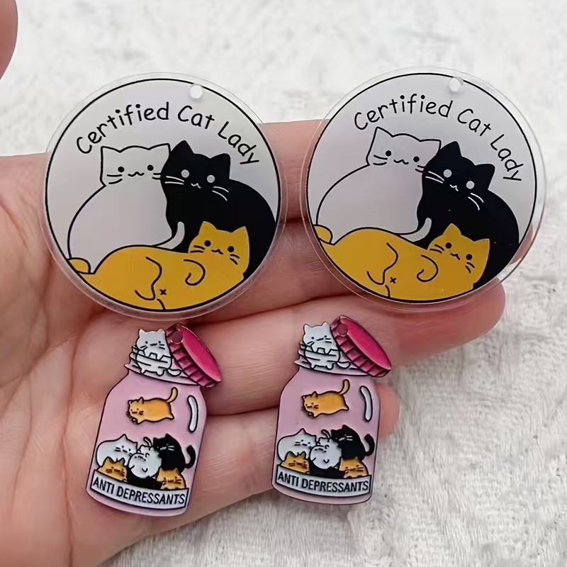 10 stuks acryl schattige katte - Jewelry Making Earrings recensie en prijs