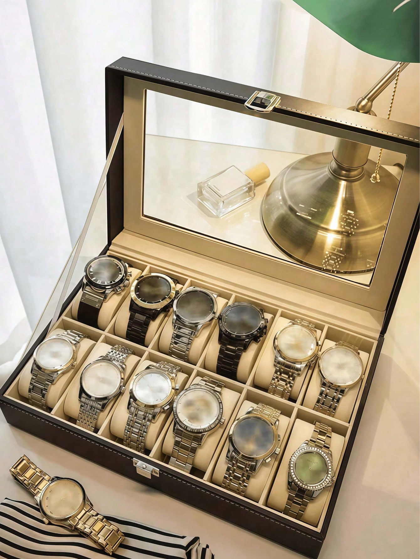 Leren horlogedoos met slot, gr - Jewelry Making Organizer Box recensie en prijs