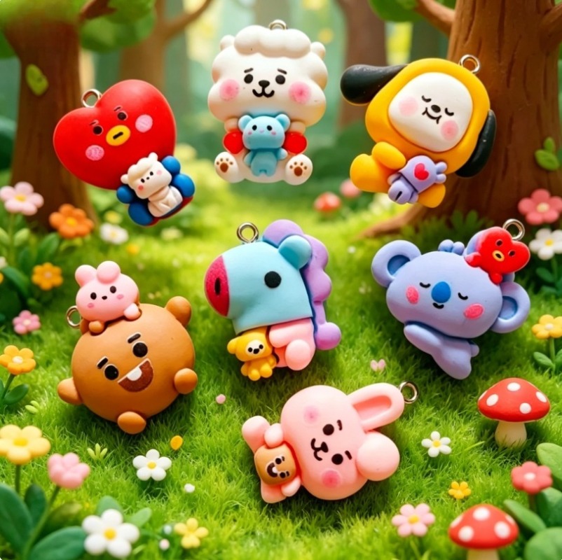 7 stks BT21 Hars Cartoon Charm - Jewelry Making Parts recensie en prijs