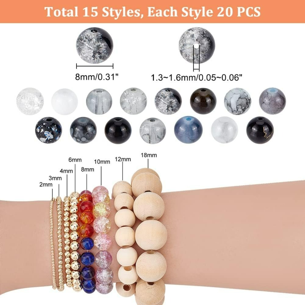 300 stks 8mm Zwart Glaskralen  - Jewelry Making Course recensie en prijs