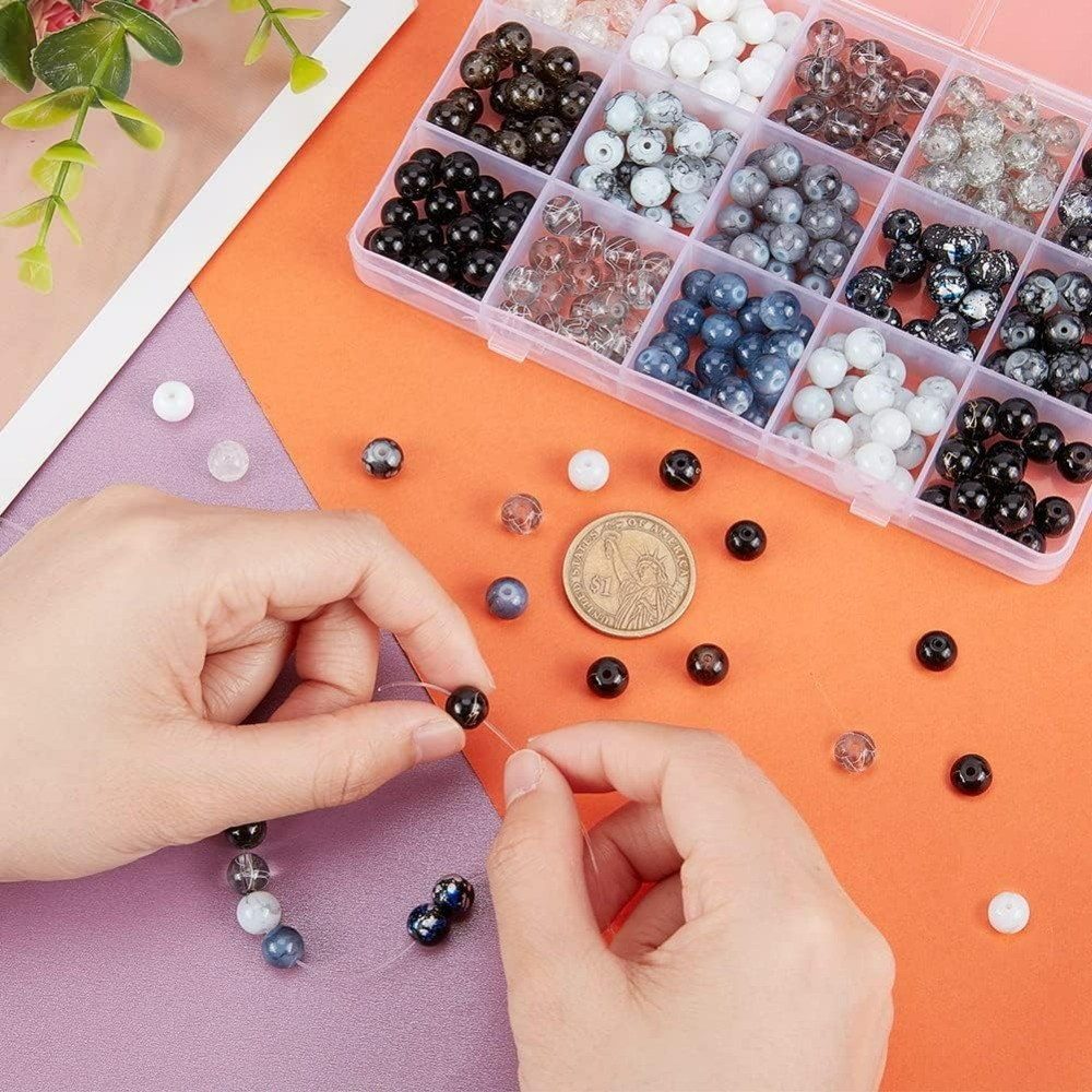 300 stks 8mm Zwart Glaskralen  - Jewelry Making Course recensie en prijs